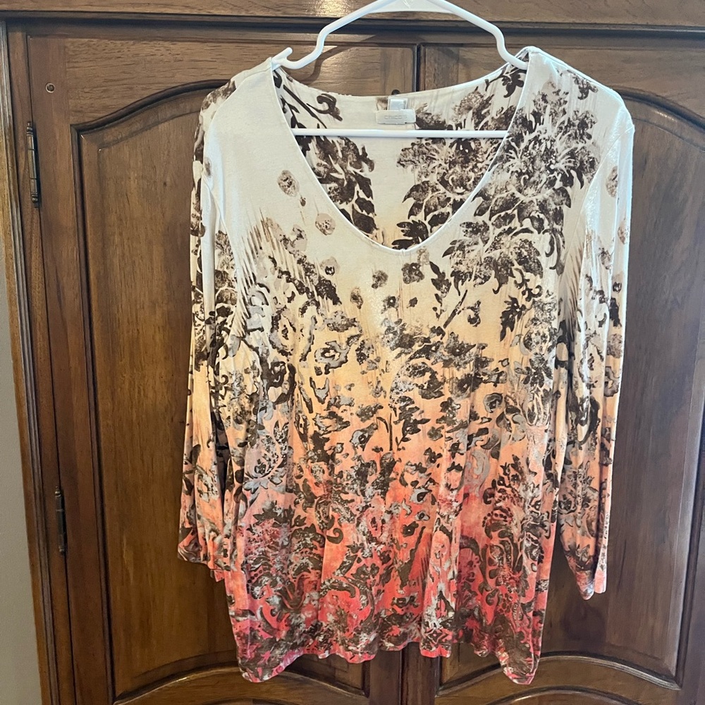 Women's Floral Ombre Top
